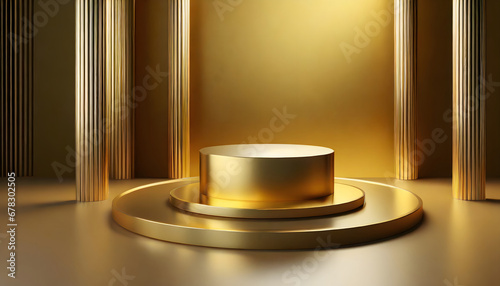 golden podium stage for product