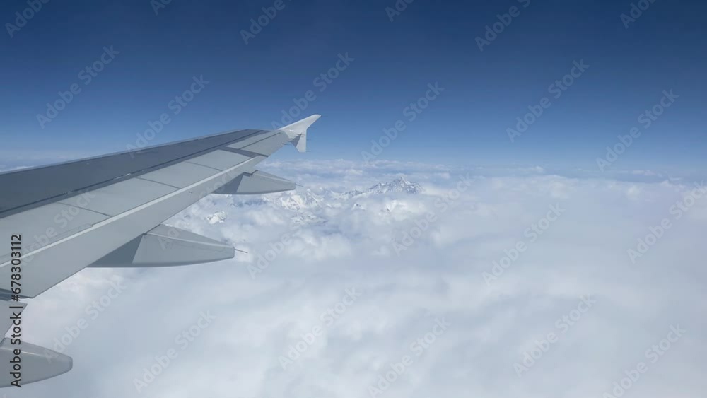 Flight over Everest mountains Flight over Everest mountains