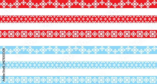 red and white and blue and white Christmas ice decoration lines
