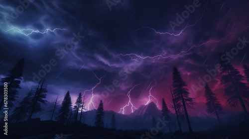 A Purple and Pink Lightning Storm Background photo