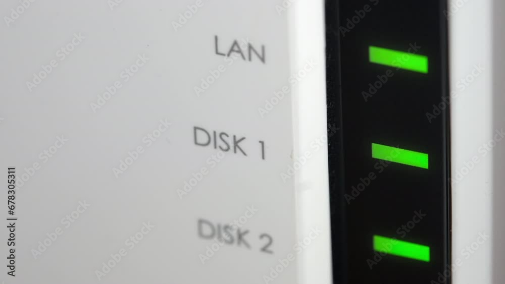 Blinking green lights of a network drive Blinking green lights of a network drive