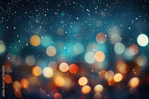 christmas background with baubles and snowflakes