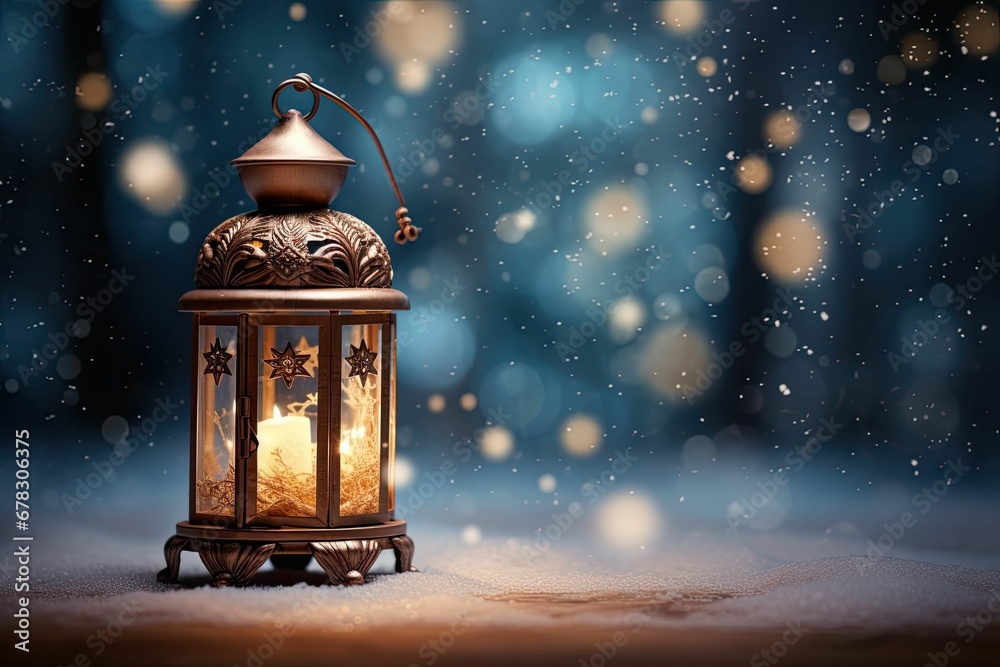 christmas background with baubles and snowflakes