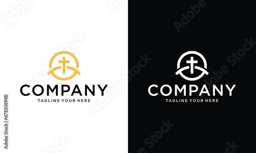 Modern circle church logo sign modern vector graphic abstract