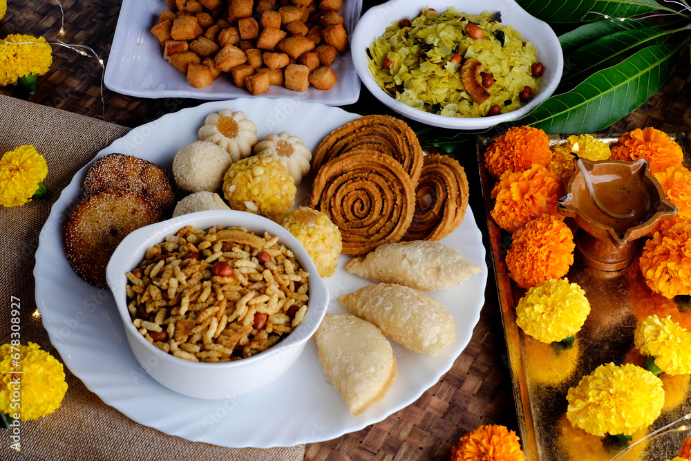 Diwali snacks Diwali faral, Diwali Special sweet and salty snacks, Festival snacks from Maharashtra, India. Diwali snacks Diwali faral, Diwali Special sweet and salty snacks, Festival snacks from Maharashtra, India.