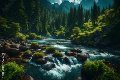 mountain river in the forest