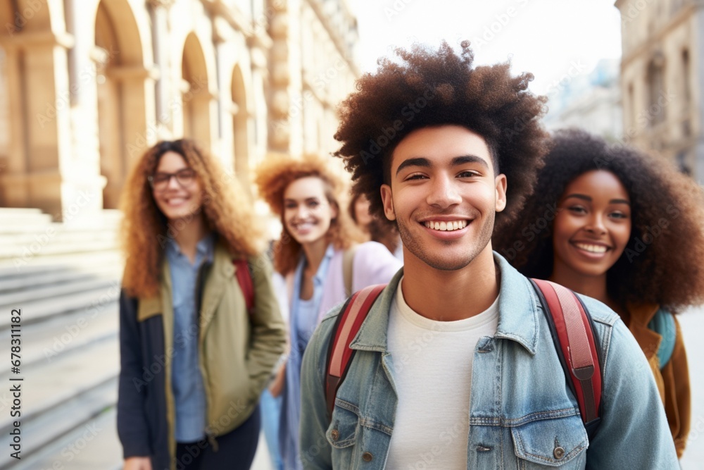 A Dynamic Group of Youth Exploring the Urban Landscape