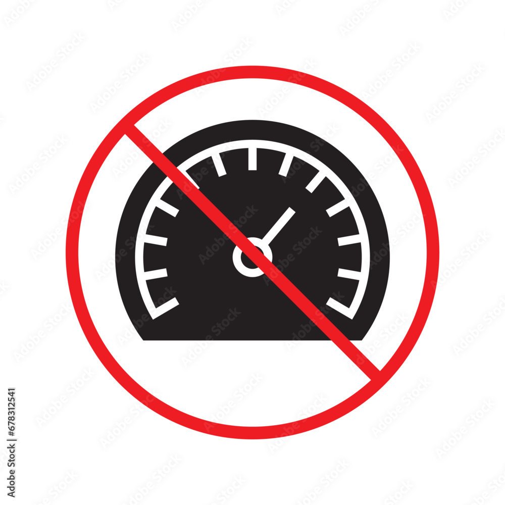 Forbidden Prohibited Warning, caution, attention, restriction label danger. Vector meter flat icon. Gauge vector icon. Do not use Speedometer measurement sign. Gauge symbol pictogram UX UI Forbidden Prohibited Warning, caution, attention, restriction label danger. Vector meter flat icon. Gauge vector icon. Do not use Speedometer measurement sign. Gauge symbol pictogram UX UI