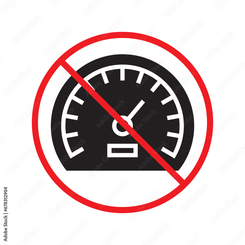 Forbidden Prohibited Warning, caution, attention, restriction label danger. Vector meter flat icon. Gauge vector icon. Do not use Speedometer measurement sign. Gauge symbol pictogram UX UI Forbidden Prohibited Warning, caution, attention, restriction label danger. Vector meter flat icon. Gauge vector icon. Do not use Speedometer measurement sign. Gauge symbol pictogram UX UI