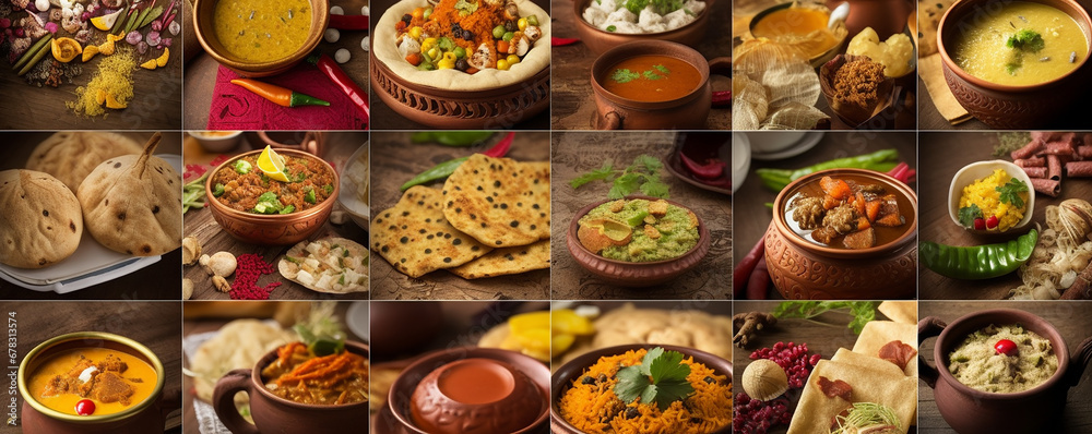 indian food collage assorted , chicken, Palak Paneer, Chiken Tikka, Biryani,
Vegetable Curry, Papad, Dal, Palak Sabji, Jira Alu ,indian cuisine indian food collage assorted , chicken, Palak Paneer, Chiken Tikka, Biryani,
Vegetable Curry, Papad, Dal, Palak Sabji, Jira Alu ,indian cuisine