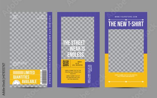 Modern urban futuristic streetwear fashion design for social media post template