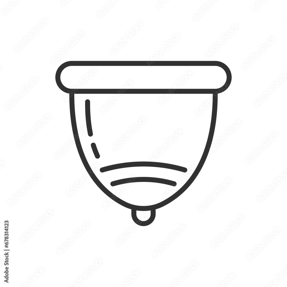 Menstrual cup, linear icon. Line with editable stroke Menstrual cup, linear icon. Line with editable stroke