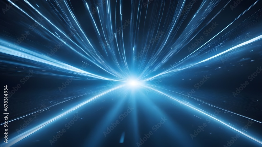 blue star burst A blue background with a speed motion effect and light sparks that suggest a high technology theme 