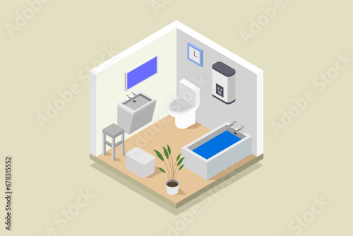Isometric bathroom