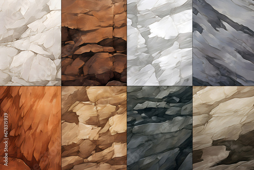 Abstract Art Collection Capturing Rock Textures-Generative AI