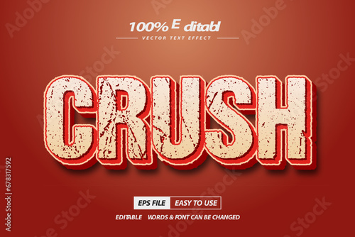 Crush text, editable quake and broken text style