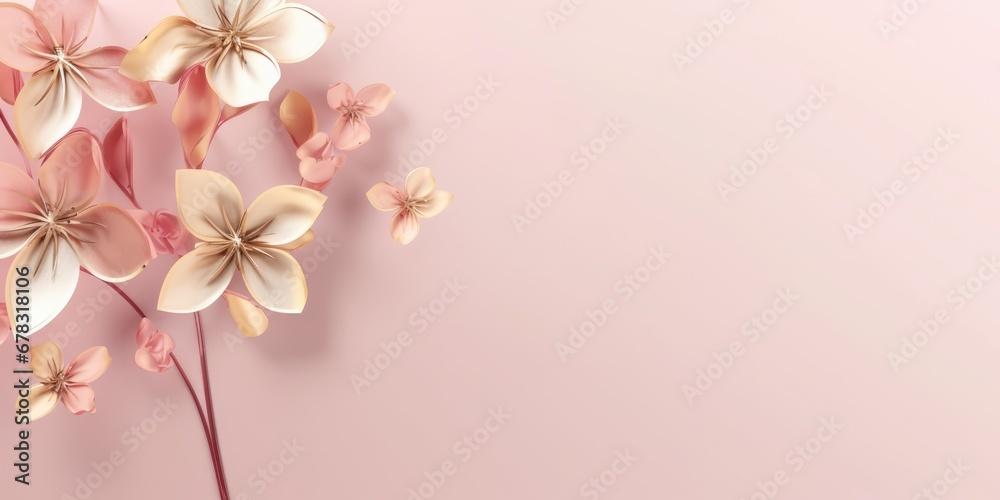 Beautiful abstract gold and pink floral design background. beautiful Generative AI AIG32