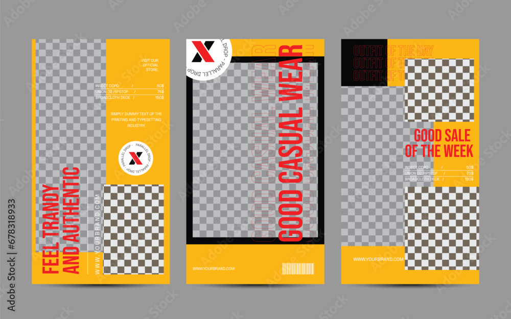 Modern urban futuristic streetwear fashion design for social media post template Modern urban futuristic streetwear fashion design for social media post template