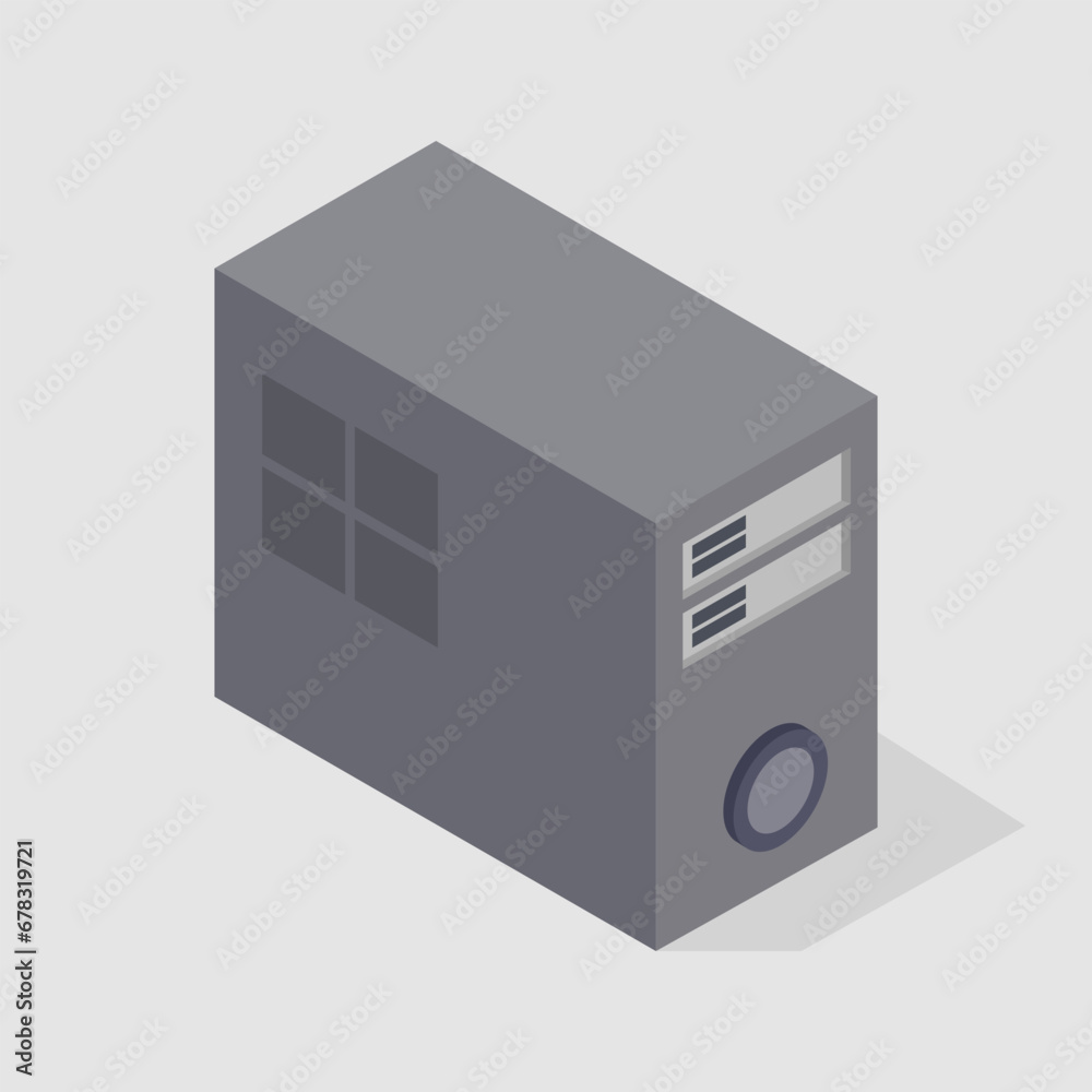 Isometric computer case Isometric computer case