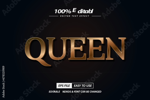 Queen text effect  editable elegant and rich text style