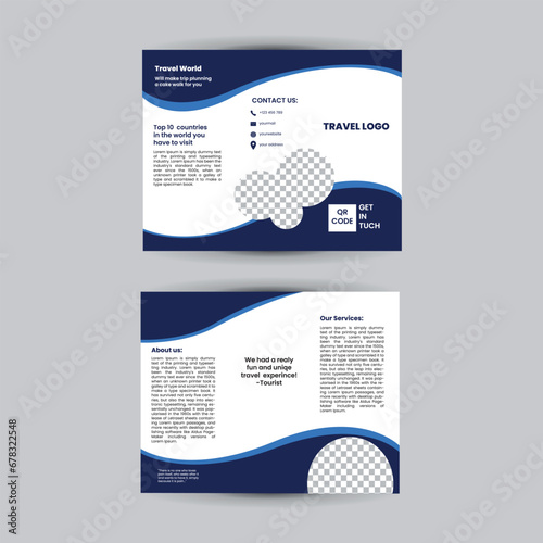Trifold Travel clean moderrn and corporate trifold brochure template, three fold cover page, three fold brochure background layout design template
