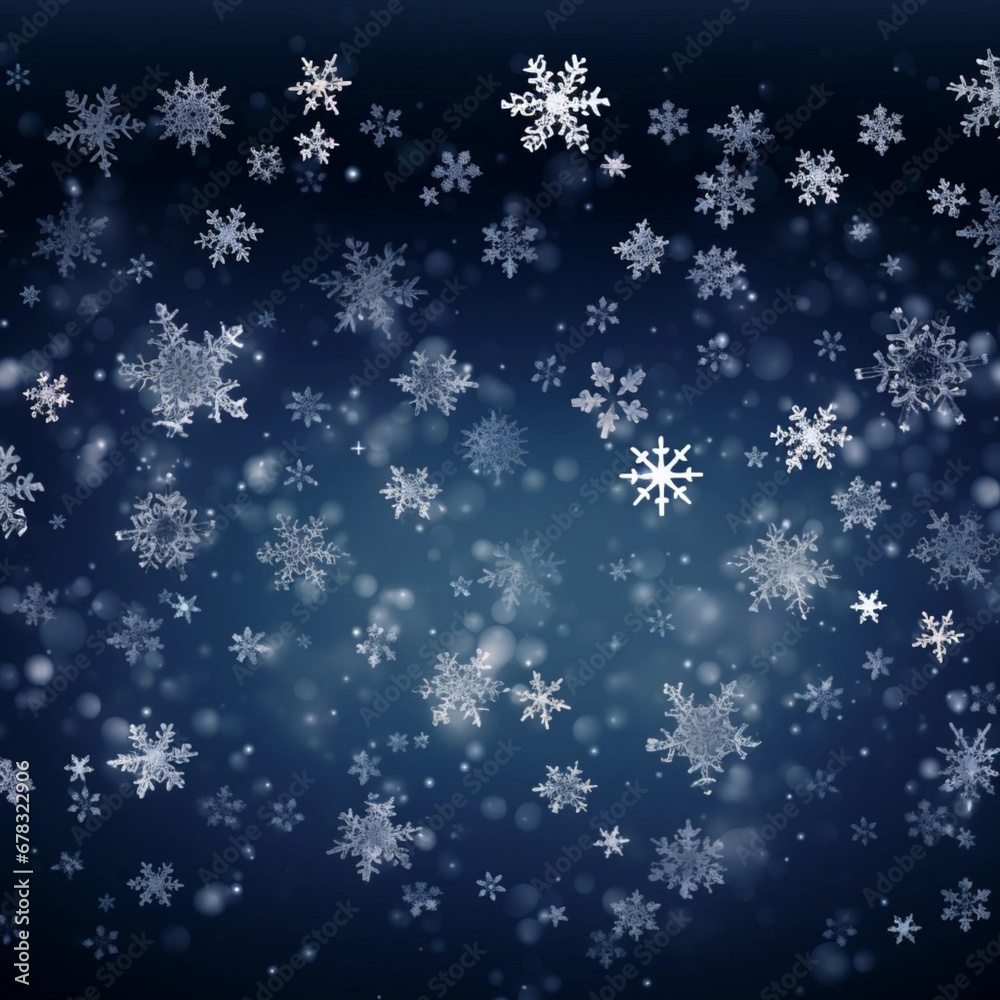 Christmas with various small snowflakes on gradient background in blue colors Christmas with various small snowflakes on gradient background in blue colors