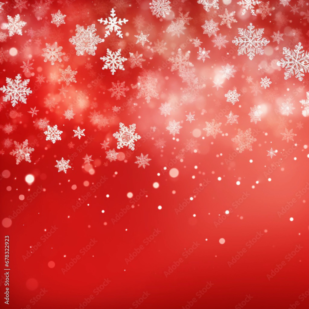 Christmas with various small snowflakes on gradient background in red colors Christmas with various small snowflakes on gradient background in red colors