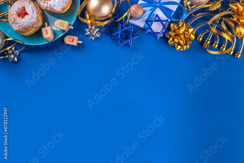 Fotografie Happy Hanukkah greeting card background