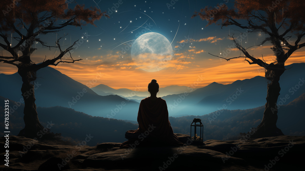 Serenity's Embrace: Nature's Symphony of Mindfulness Meditation, AI Generative