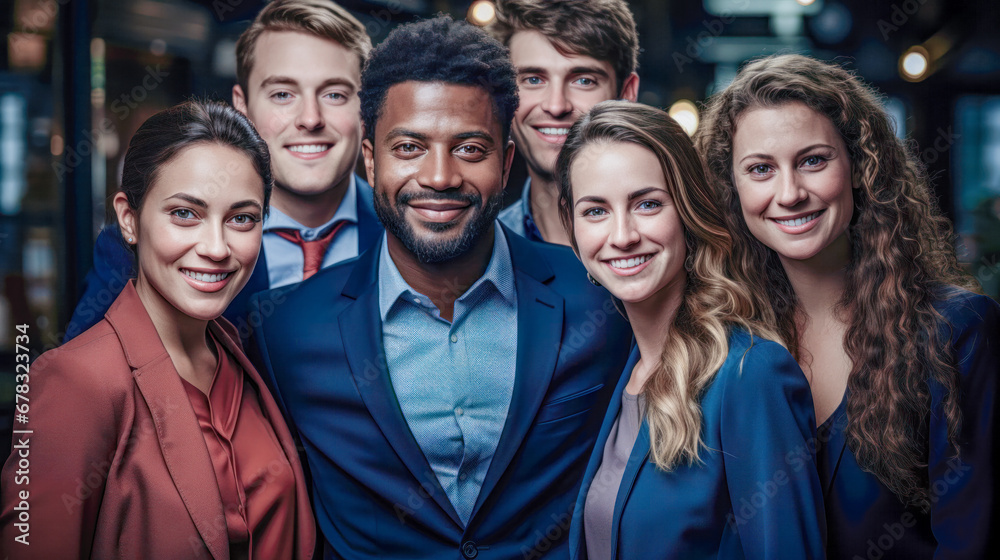 Young Successful Team that likes to Work Together with Employees Generative AI Digital Art Background Illustration Wallpaper Magazine Journal Poster