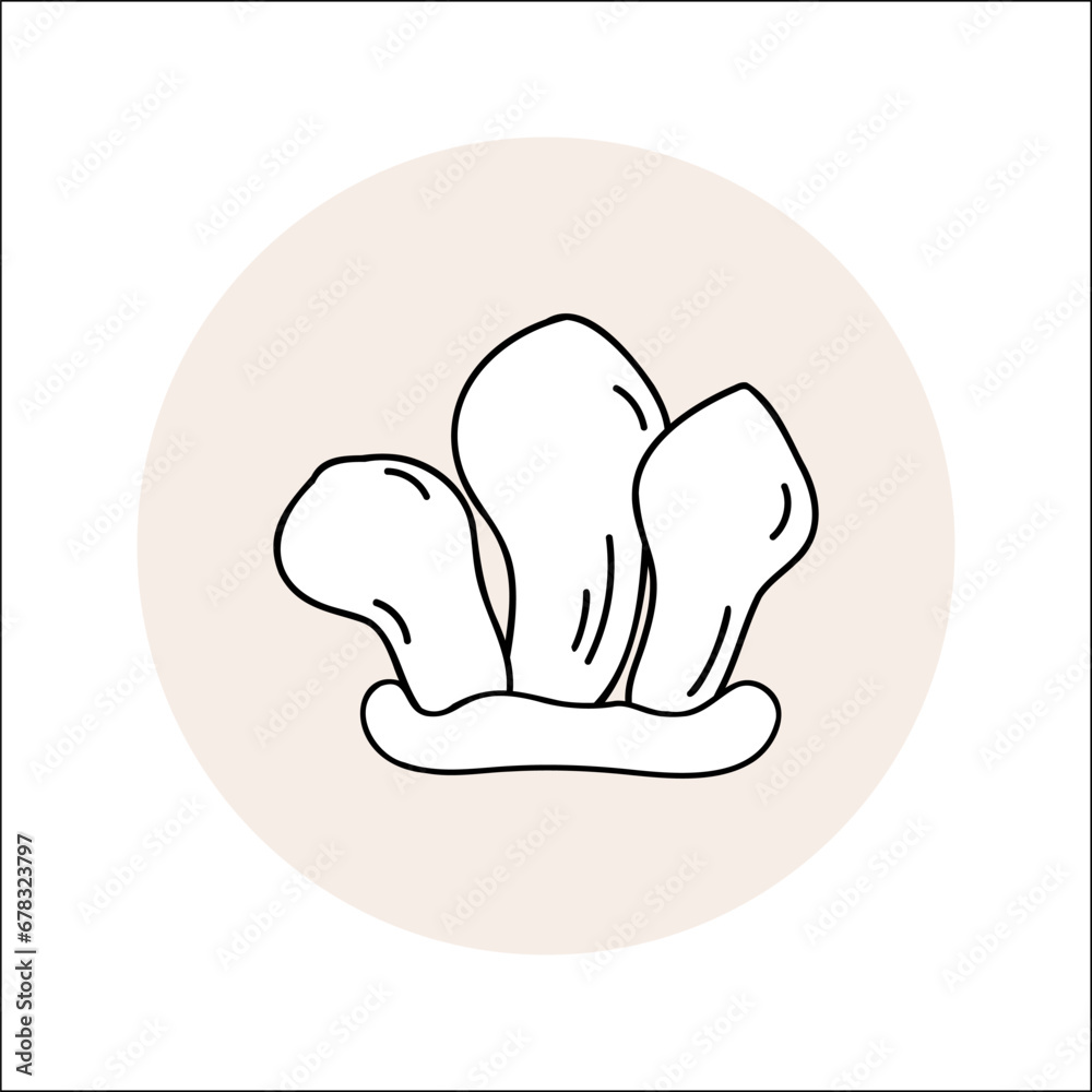 mushroom puffball line icon black in circle. Vector illustration isolated champignon in doodle. mushroom puffball line icon black in circle. Vector illustration isolated champignon in doodle.