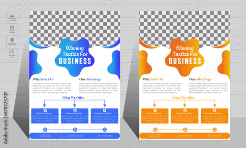 Modern Creative corporate business conference flyer template, leaflet cover presentation, book cover photo