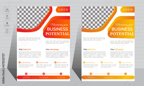 Modern Creative corporate business conference flyer template, leaflet cover presentation, book cover photo