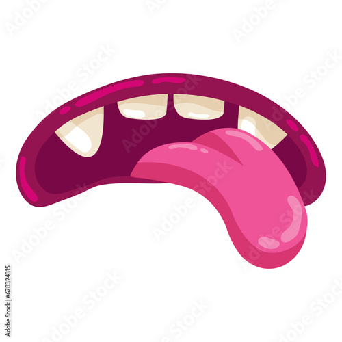 Isolated monster mouth with fangs Vector