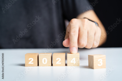 The success in business year 2024 concept, Business development and growth to year 2024.