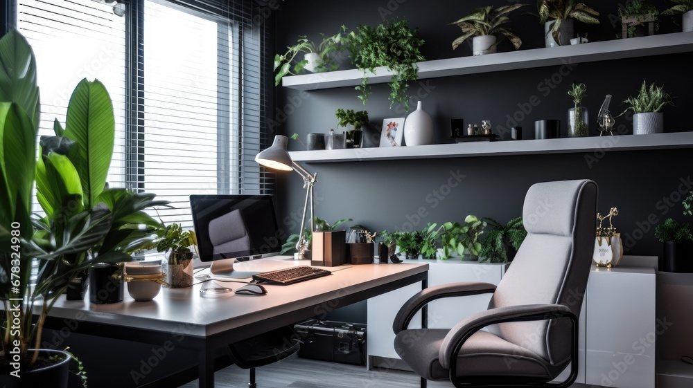 Inspiring office interior design Modern style Office featuring Sleek design architecture. Generative AI AIG 31.