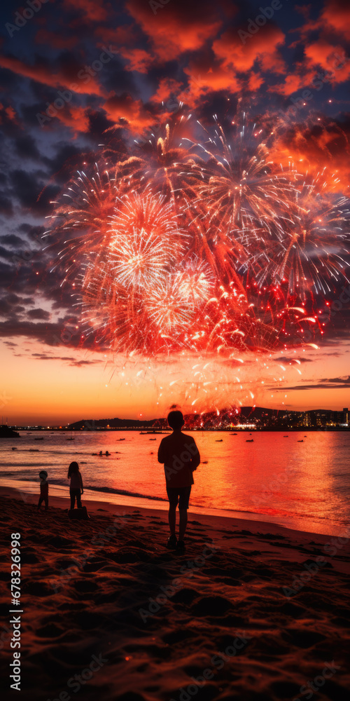 Fototapeta premium Silvester Feuerwerk