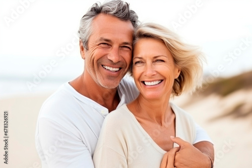 Mature couple in love  isolated on white background.