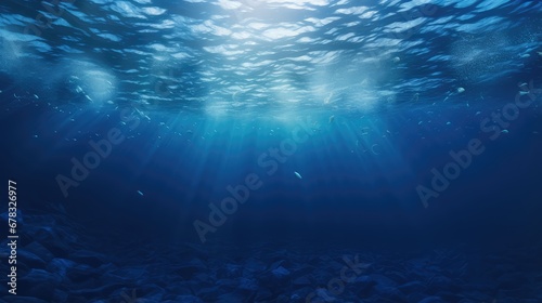underwater scene with rays of light © Hamza