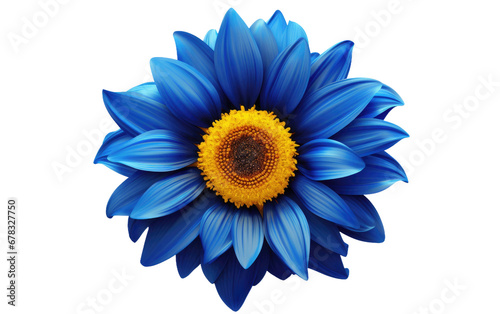 A Radiant Portrait of the Sapphire Sunflower on a Clear Surface or PNG Transparent Background.