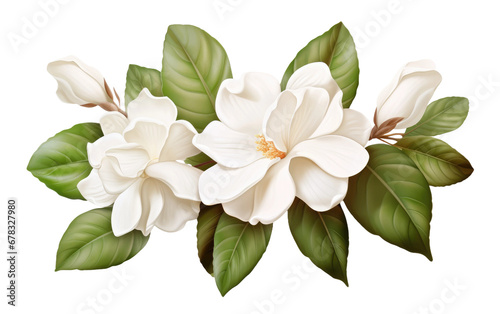 A Glimpse into the Secret Gardenia's Beauty on a Clear Surface or PNG Transparent Background. © Usama