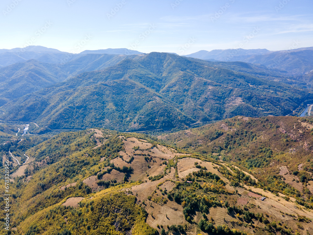 Aerial view of iskar gorge near, Balkan Mountains, Bulgaria