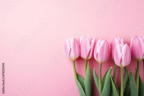 Pink Tulips in Full Bloom for Mother's Day