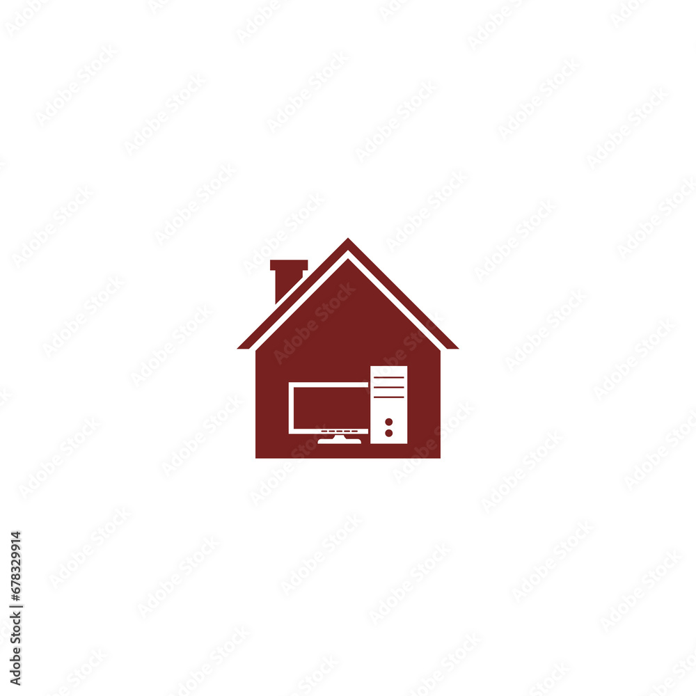 Work from home computer icon isolated on transparent background Work from home computer icon isolated on transparent background
