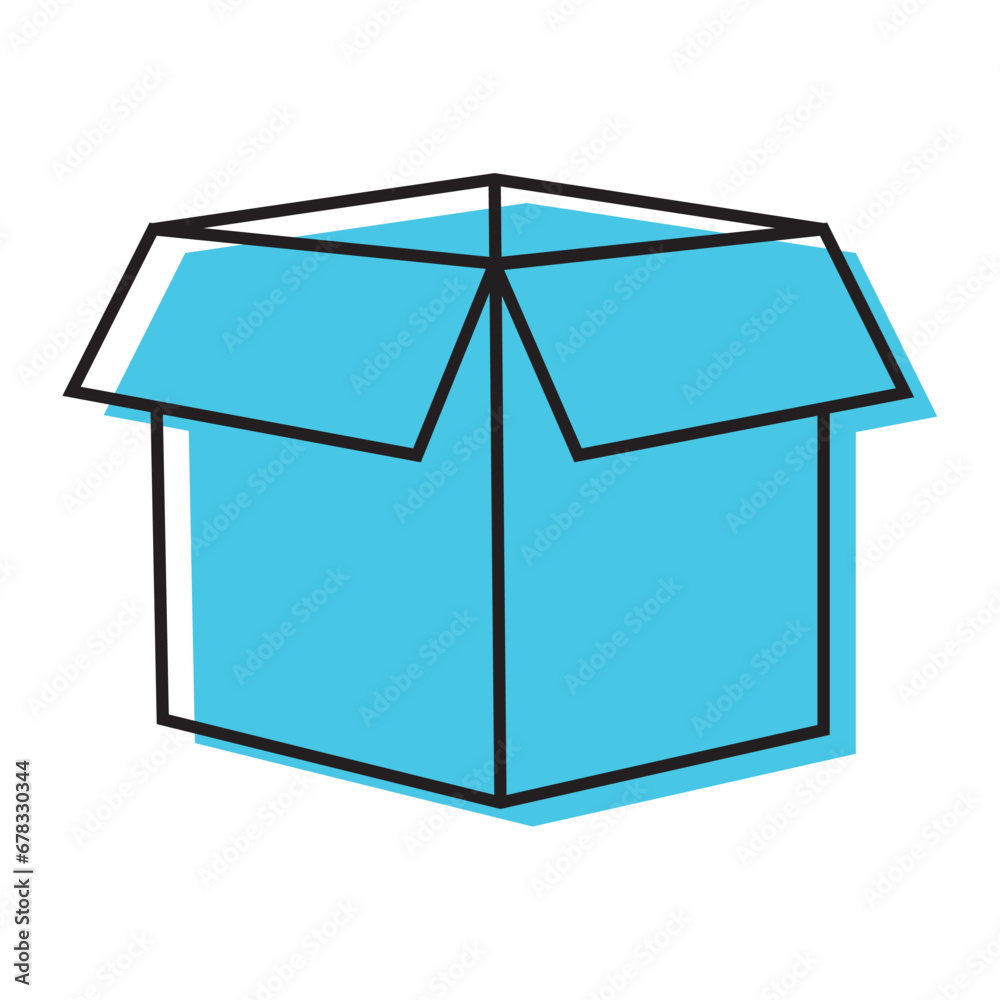 Isolated empty delivery box magic icon Vector Isolated empty delivery box magic icon Vector