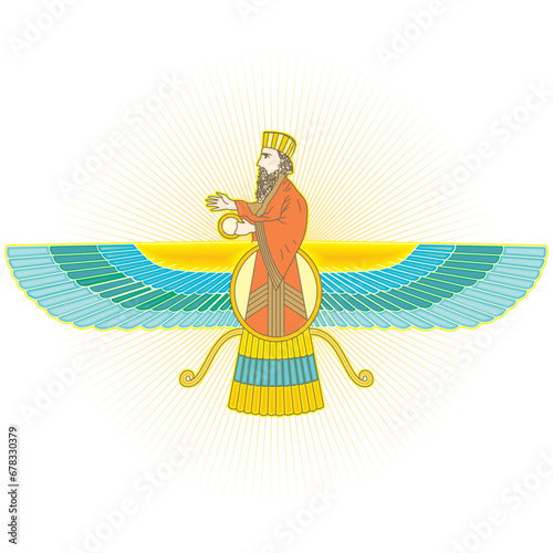 Faravahar or Ferohar one of the primary symbols of Zoroastrianism