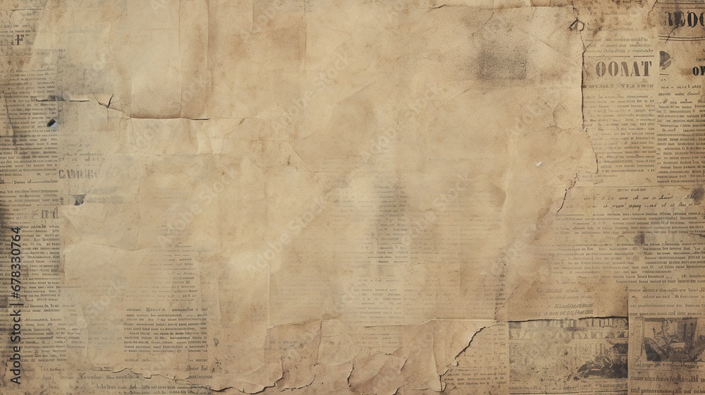 Fototapeta premium Realistic Photo of Newspaper Paper Grunge Vintage Old Aged Texture Background 