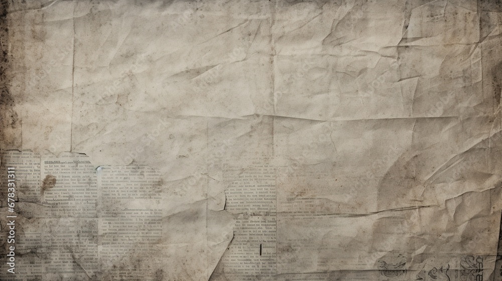 Realistic Photo of Newspaper Paper Grunge Vintage Old Aged Texture Background
