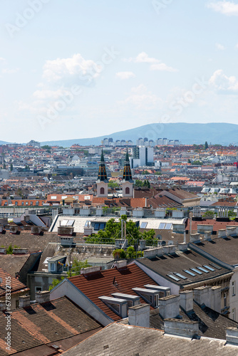 View of Vienna from the roof of the shopping center on Mariahilfer Street photo