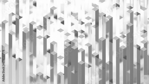 Randomly abstract and simple moving square pillars